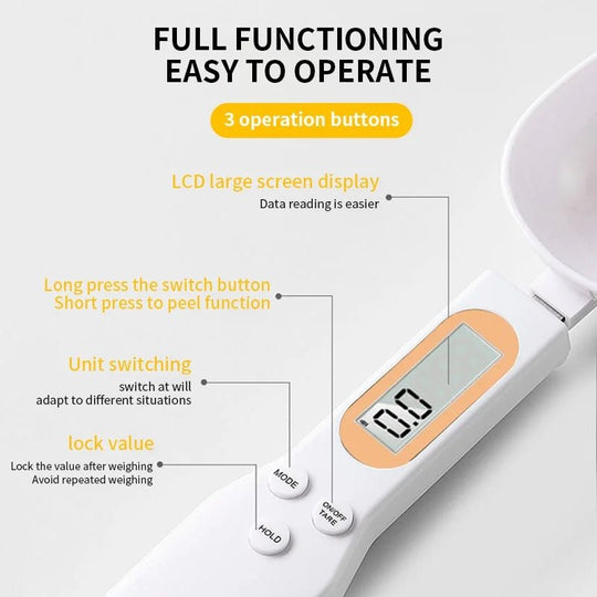 Digital Spoon Scale – Precise Measuring for Kitchen & Baking - Techify™